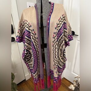 Women’s Flying Tomato Aztec Fringe Cardigan size Small